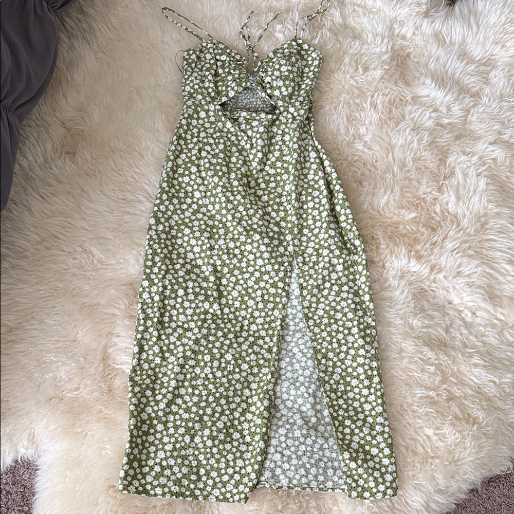 Zara Green Floral Dress